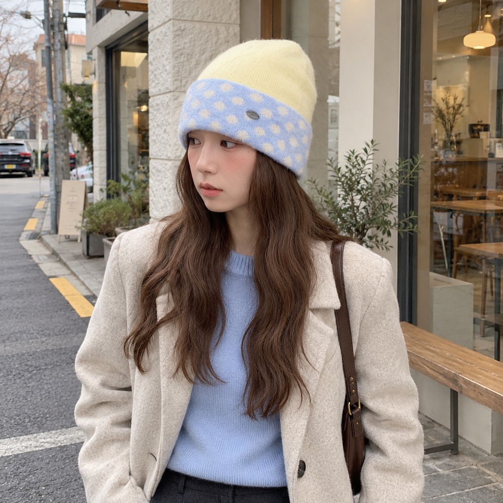 Kadın Örgü Bere, Puantiye Dese - Beanie Cuffed Knit incelemesi ve fiyatı