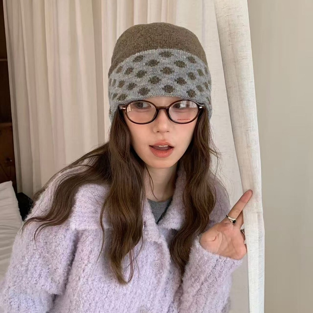 Kadın Örgü Bere, Puantiye Dese - Beanie Cuffed Knit incelemesi ve fiyatı